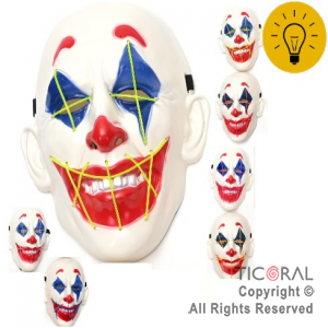 MASCARA PAYASO LUMINOSA LED NEON X 1